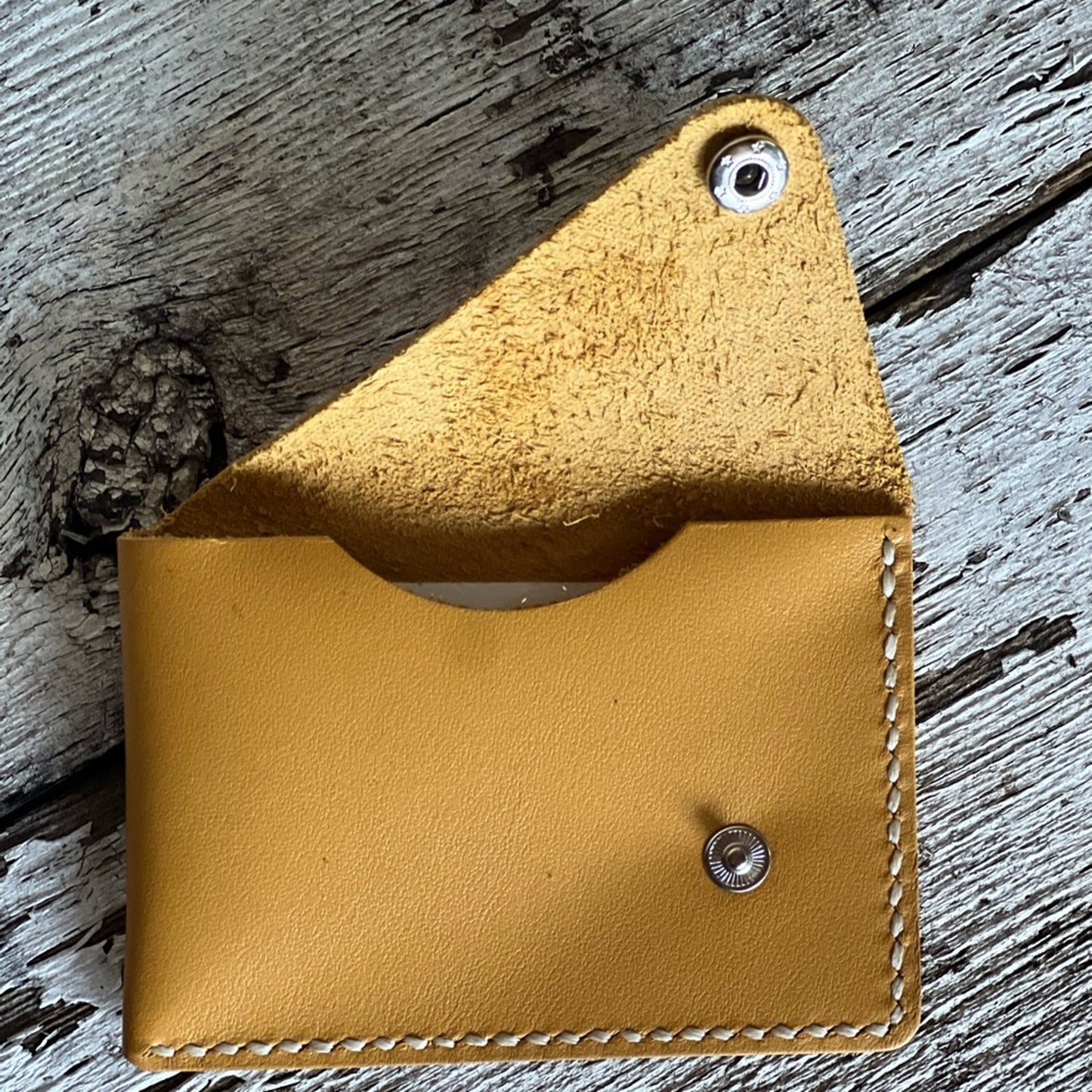 Handmade Yellow Leather Card Holder