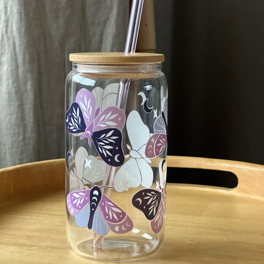 Iced Coffee Cup with Glass Straw