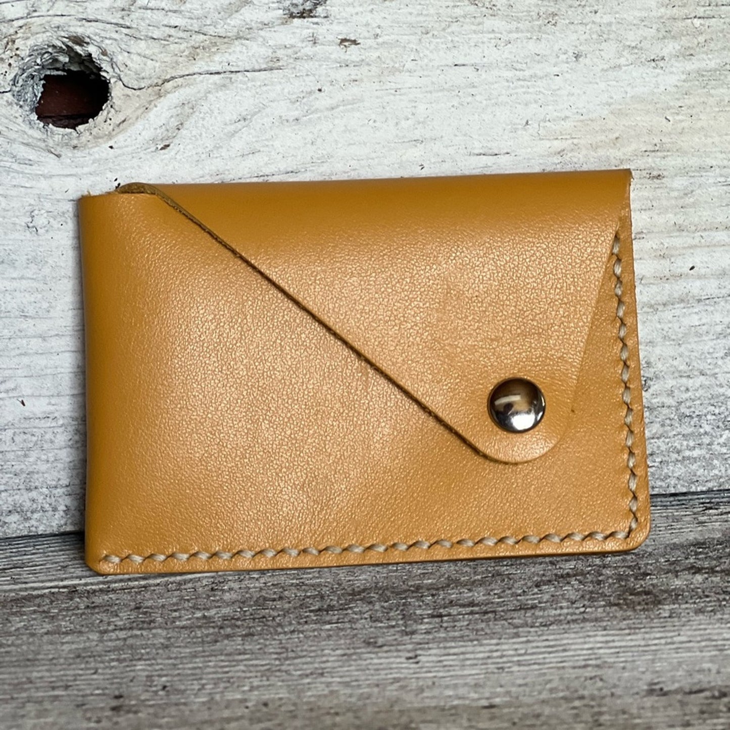 Handmade Yellow Leather Card Holder