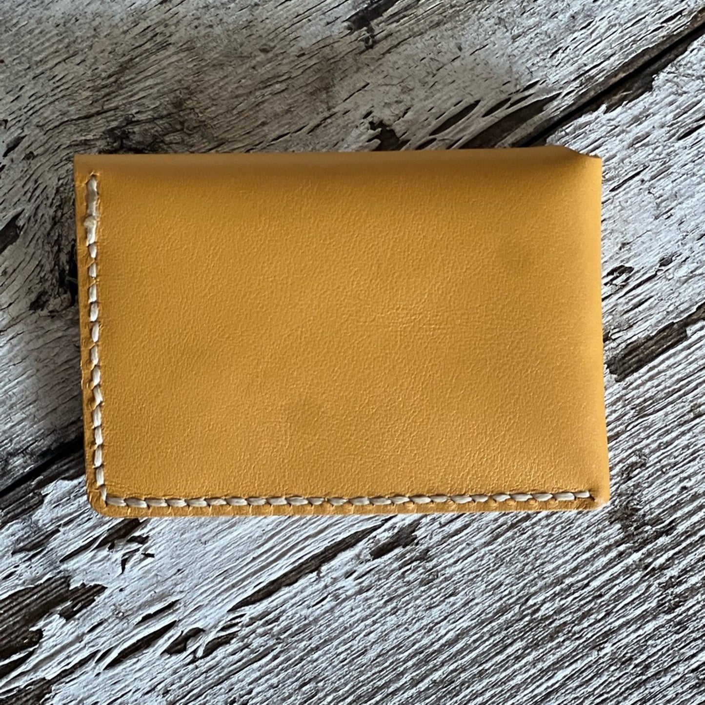 Handmade Yellow Leather Card Holder