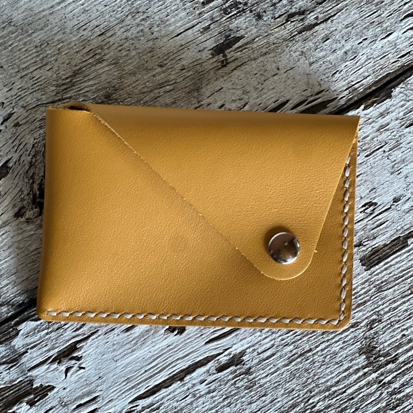 Handmade Yellow Leather Card Holder