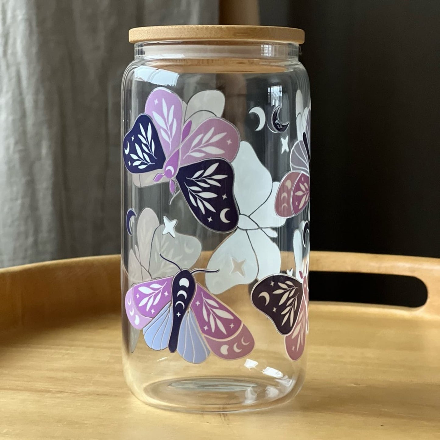 Iced Coffee Cup with Glass Straw