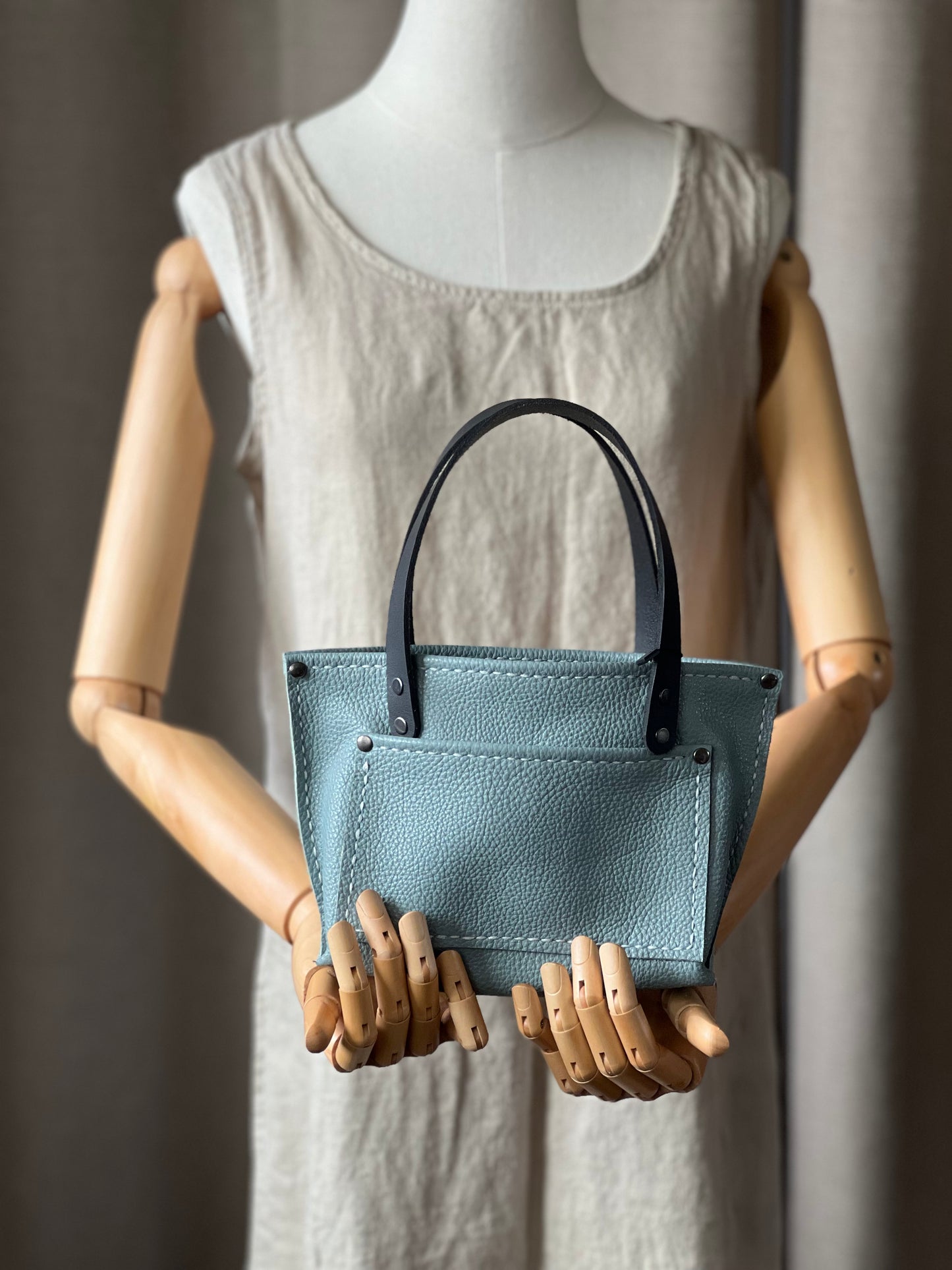 Handmade Small Leather Tote Bag