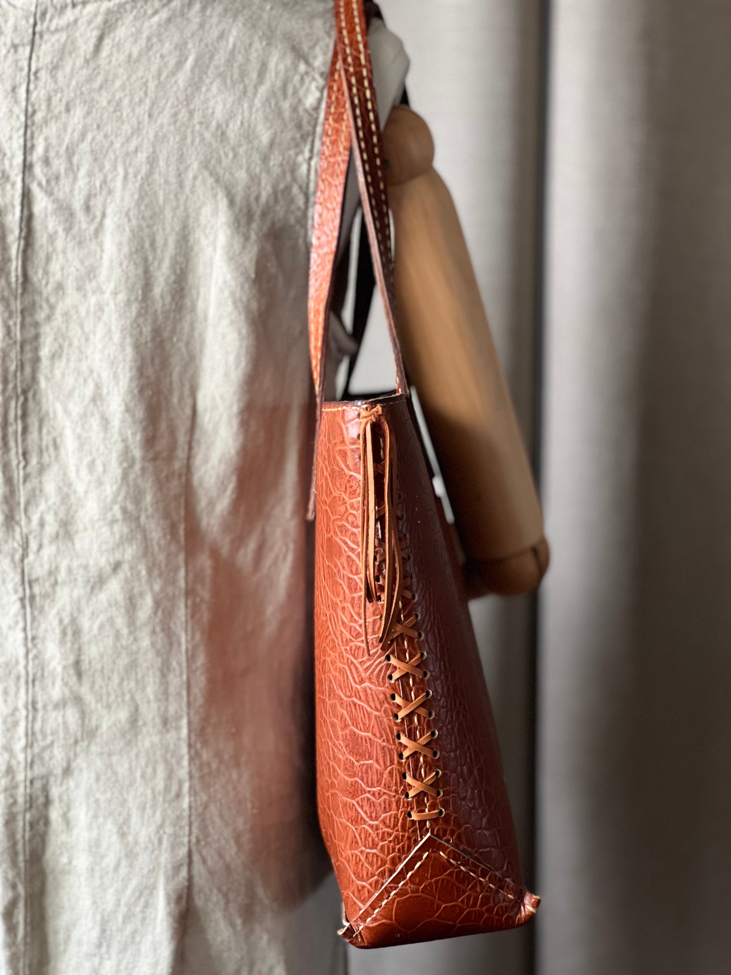 Braided Leather Tote Bag