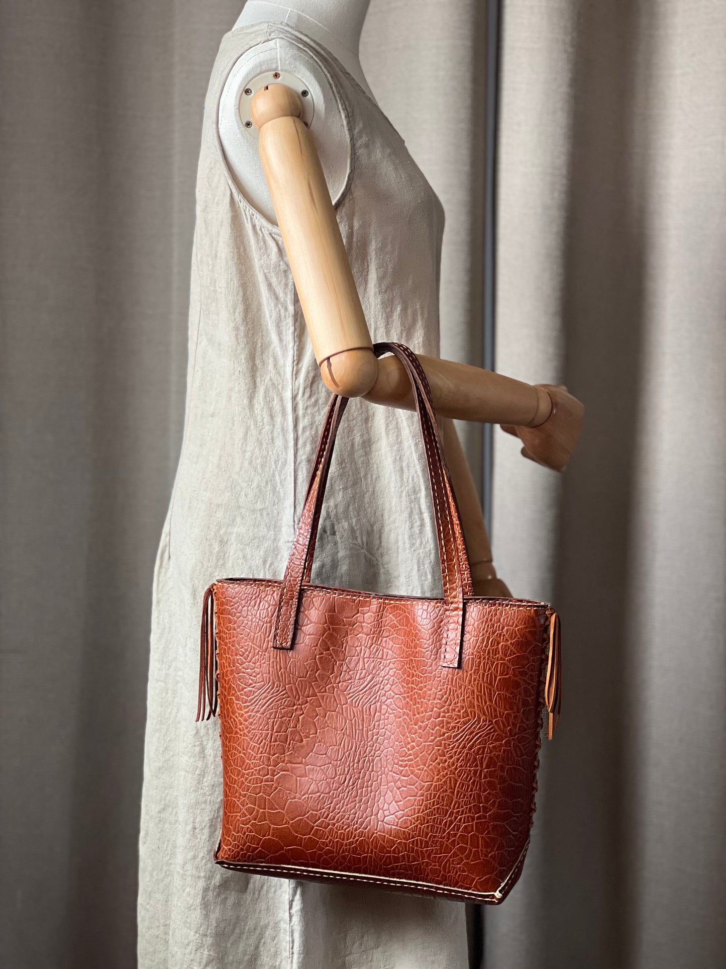 Braided Leather Tote Bag