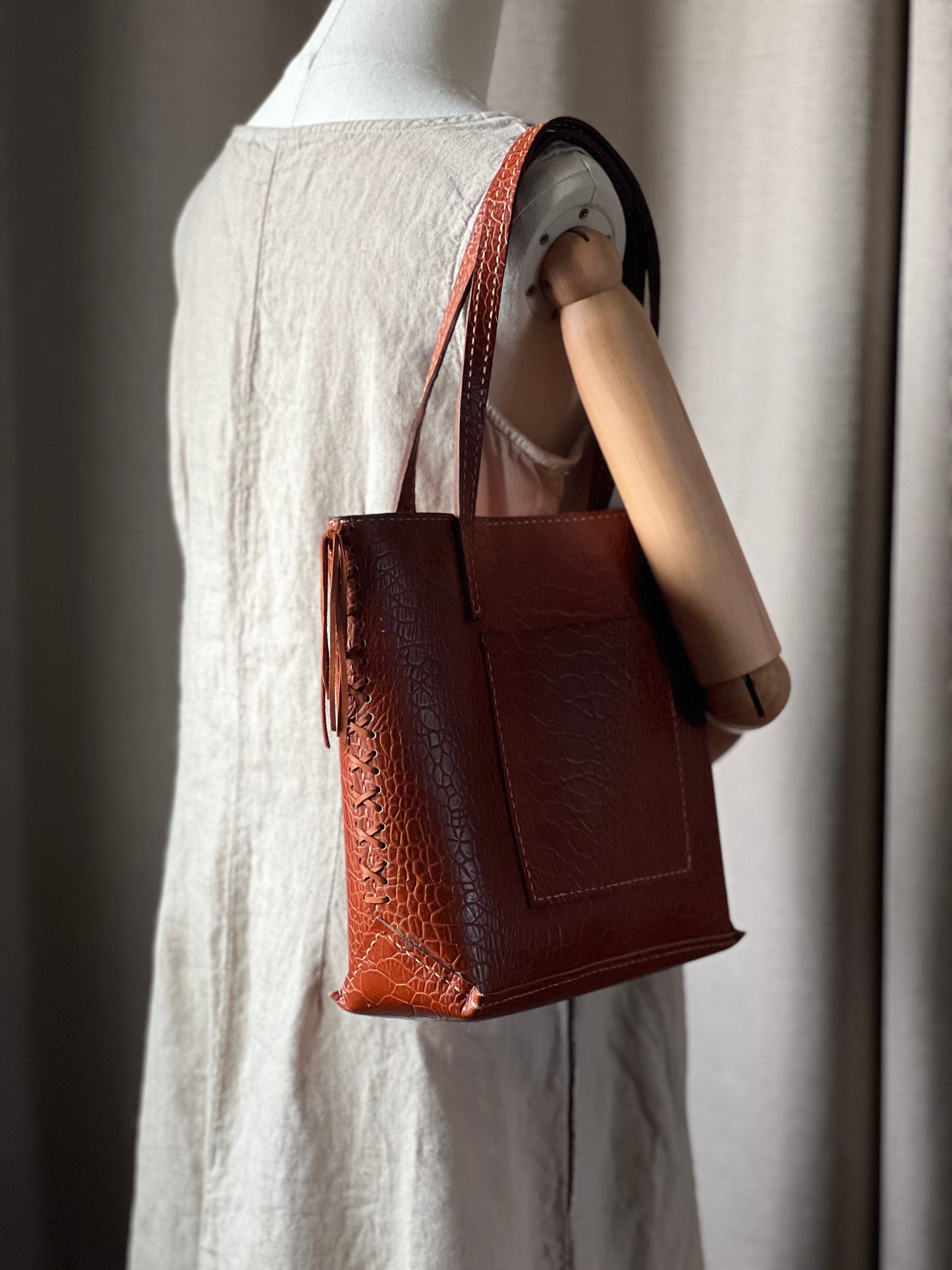 Braided Leather Tote Bag