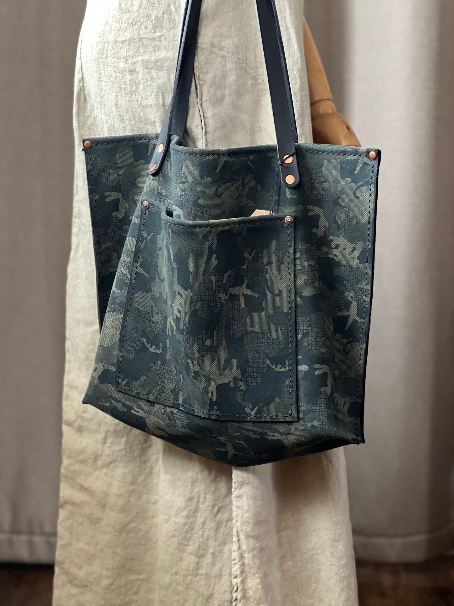 Camouflage Leather Tote Bag