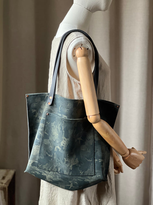 Camouflage Leather Tote Bag