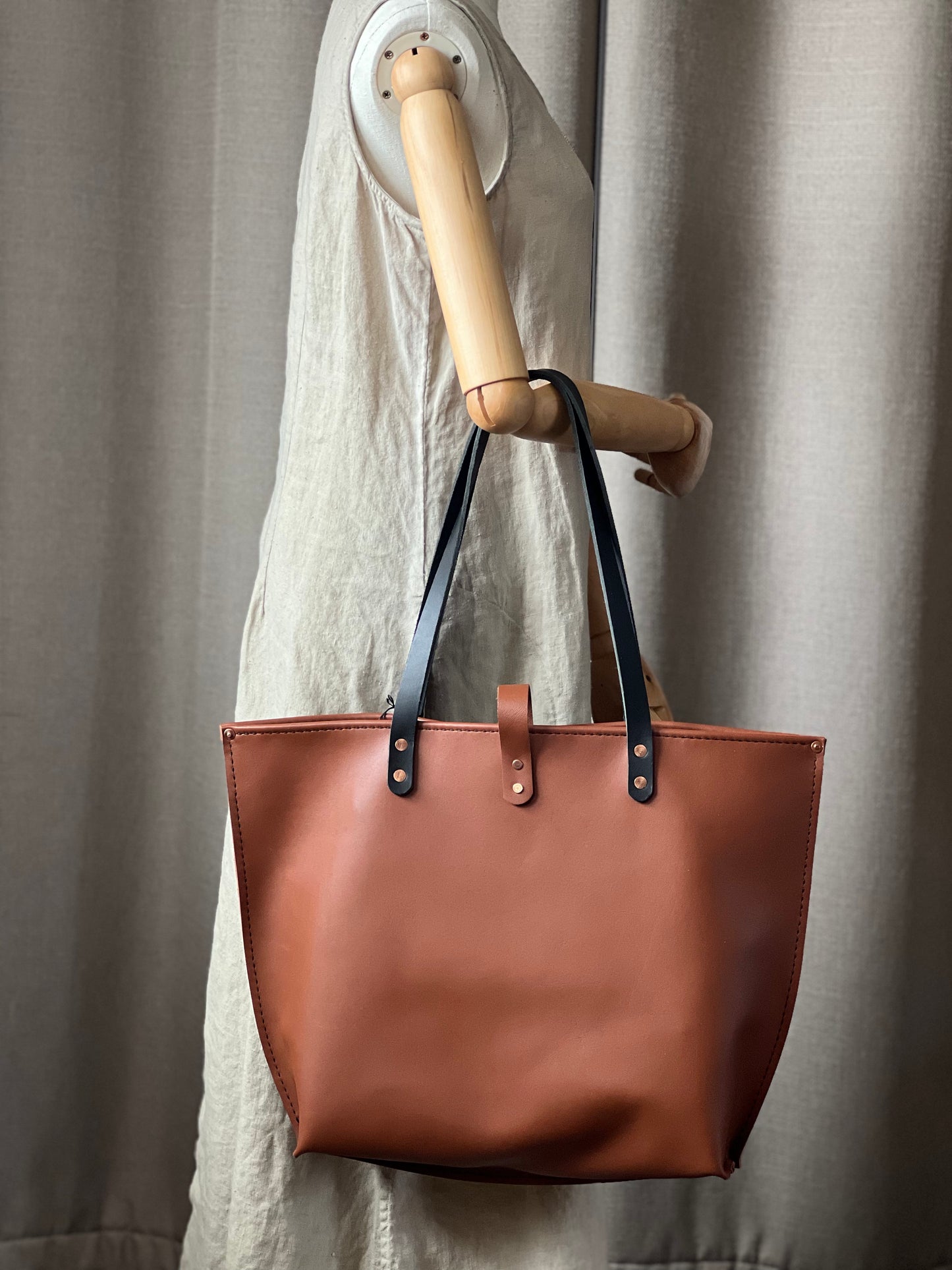 Handmade Engraved Leather Tote Bag