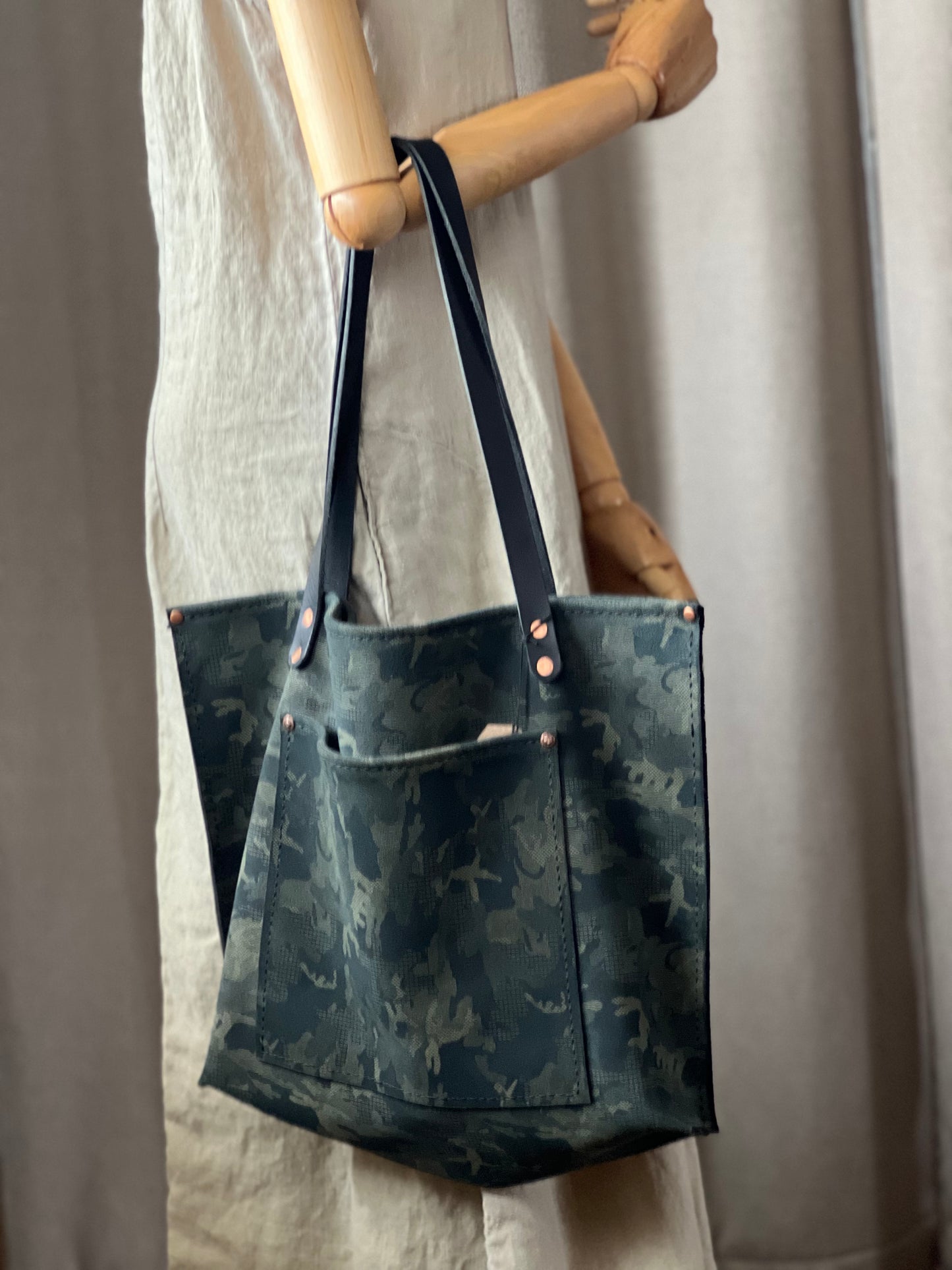 Camouflage Leather Tote Bag