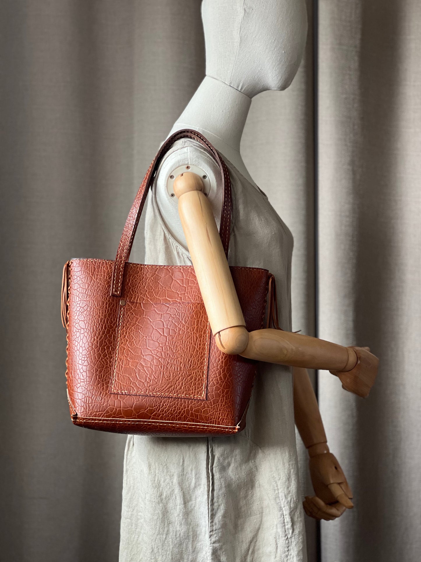 Braided Leather Tote Bag