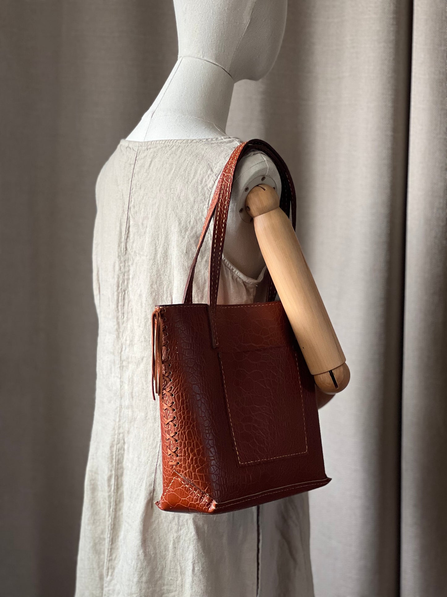 Braided Leather Tote Bag