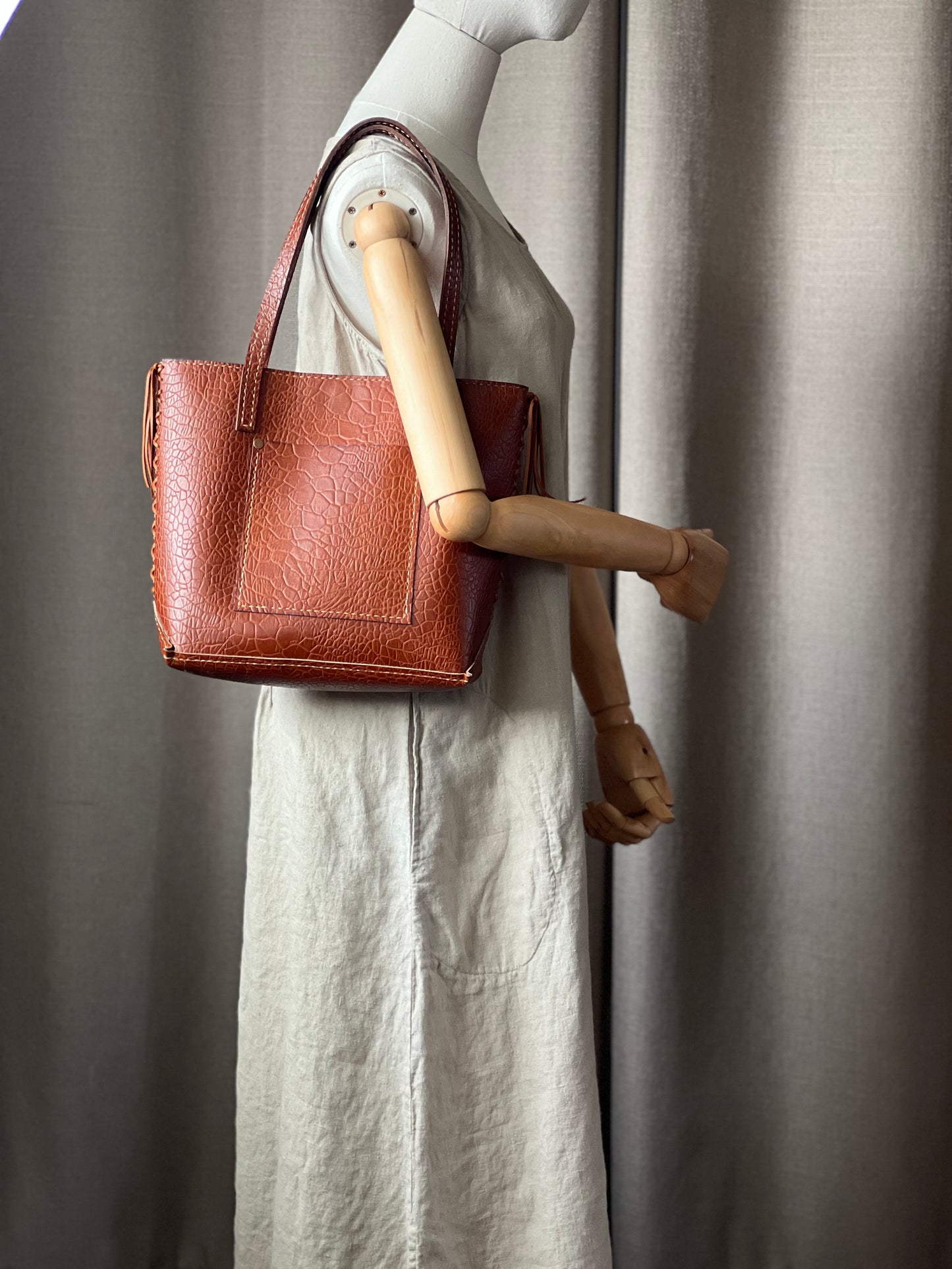 Braided Leather Tote Bag