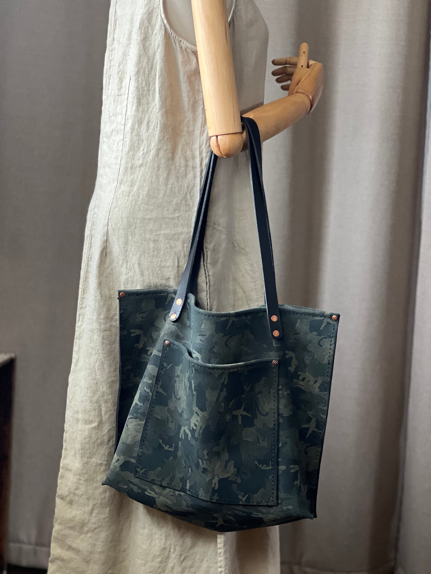 Camouflage Leather Tote Bag