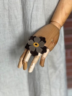 Handmade Suede Leather Flower Ring