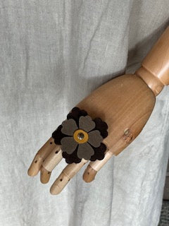 Handmade Suede Leather Flower Ring