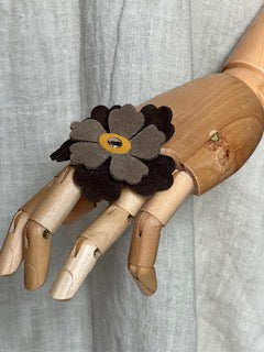 Handmade Suede Leather Flower Ring