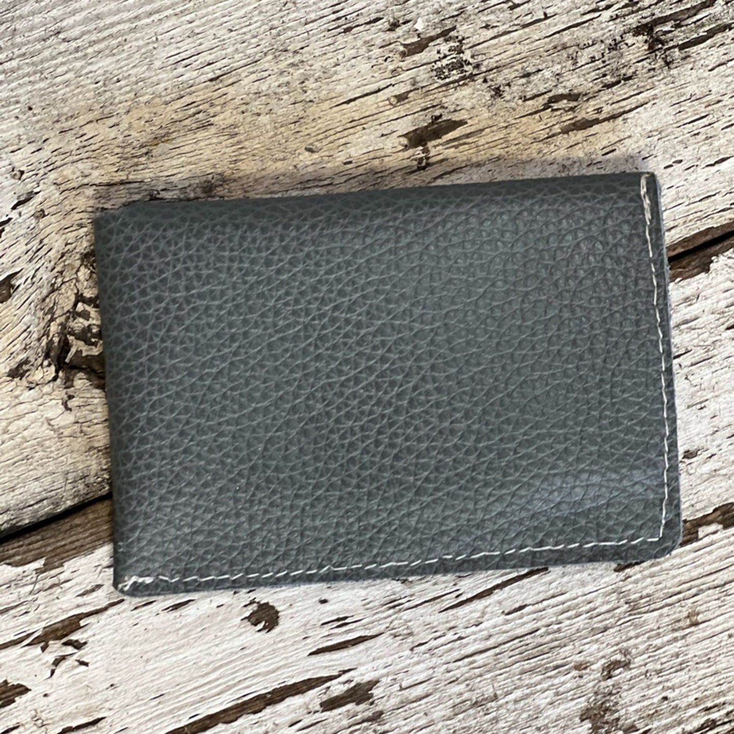 Handmade Sea Foam Blue Leather Card Holder