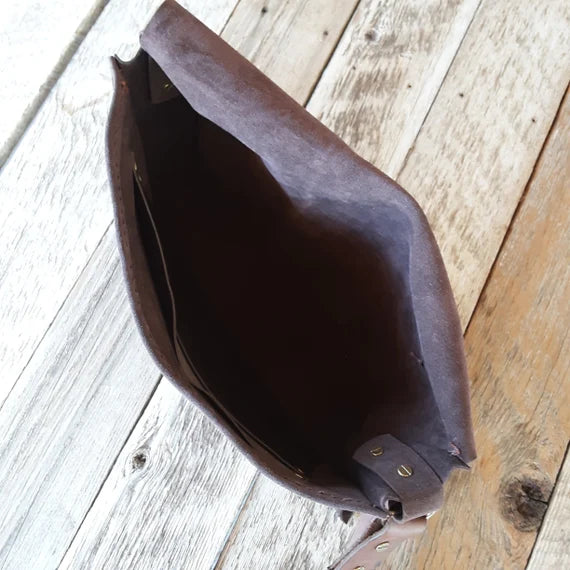 Handmade Suede Leather Messenger Bag - leatherbyanka