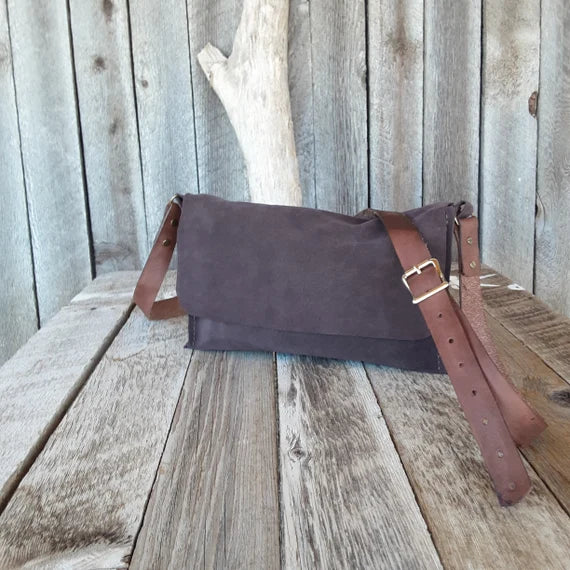 Handmade Suede Leather Messenger Bag - leatherbyanka