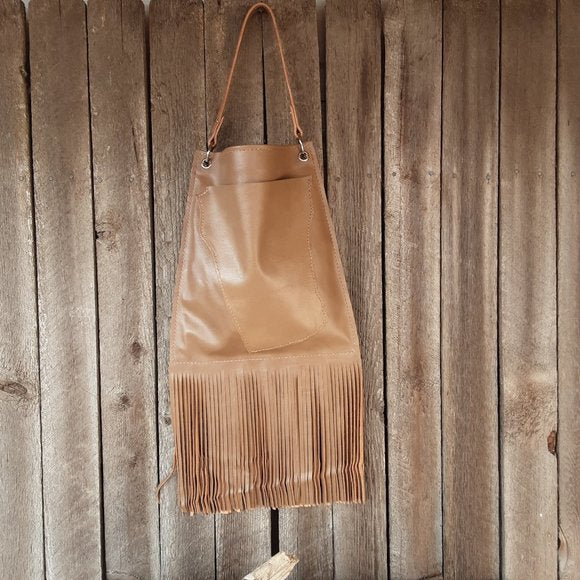 Boho Fringe Distressed Leather Handbag - leatherbyanka