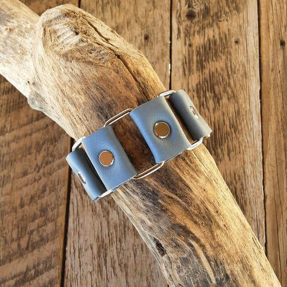 Handmade Delicate Dreamy Blue Leather Bracelet - leatherbyanka