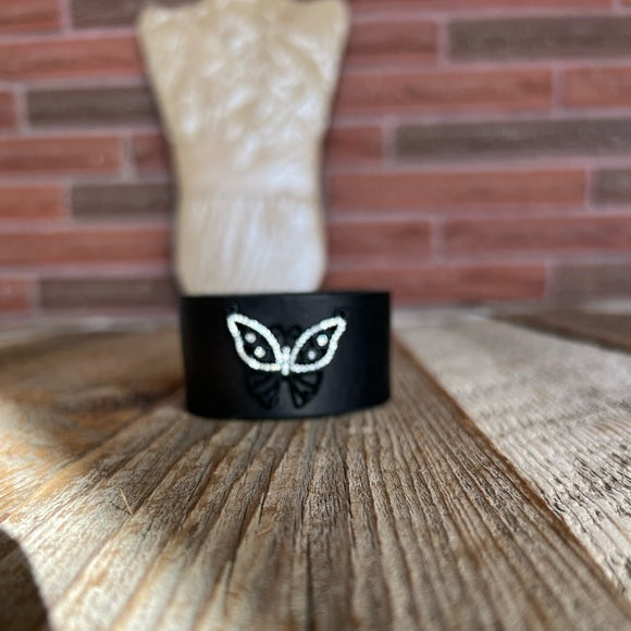 Handmade Leather Butterfly Bracelet - leatherbyanka