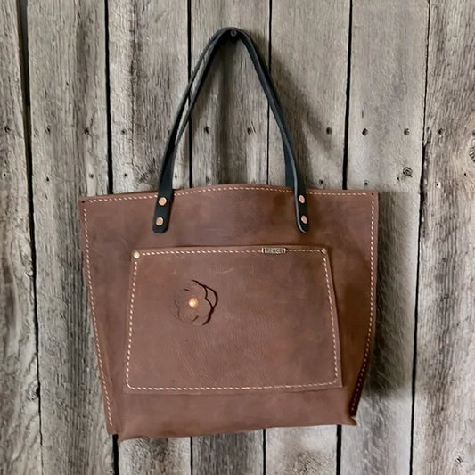 Handmade Leather Tote Bag - leatherbyanka