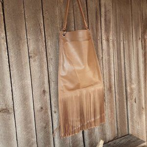 Boho Fringe Distressed Leather Handbag