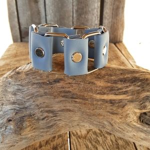 Handmade Delicate Dreamy Blue Leather Bracelet - leatherbyanka