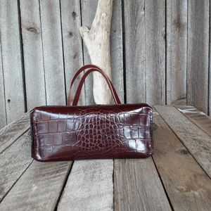 Handmade Burgundy Leather Tote Bag - leatherbyanka