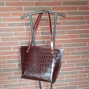 Handmade Burgundy Leather Tote Bag - leatherbyanka