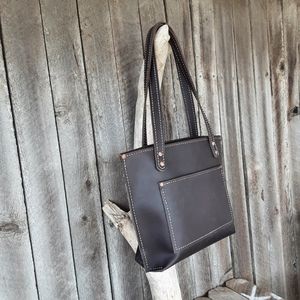 Handmade Brown Leather Tote Bag - leatherbyanka