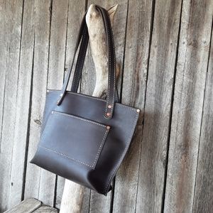 Handmade Brown Leather Tote Bag - leatherbyanka