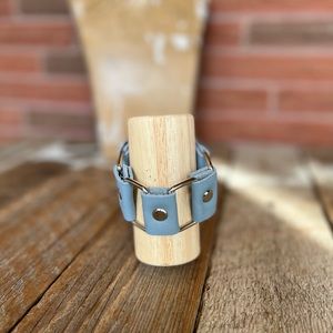 Handmade Delicate Dreamy Blue Leather Bracelet - leatherbyanka