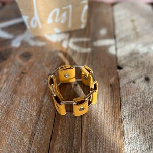 Handmade Yellow Leather Bracelet - leatherbyanka