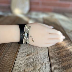 Handmade Leather Bracelet with Dragonfly Charm - leatherbyanka