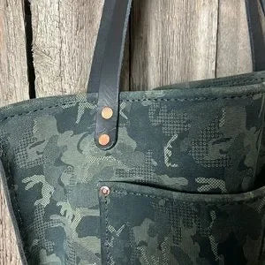 Camouflage Leather Tote Bag - leatherbyanka