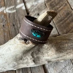 Handmade leather cuff bracelet - leatherbyanka