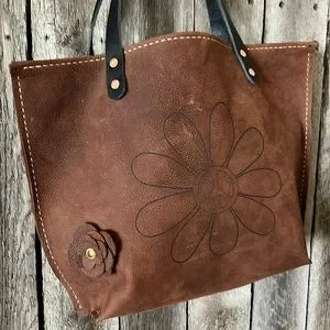 Handmade Leather Tote Bag - leatherbyanka