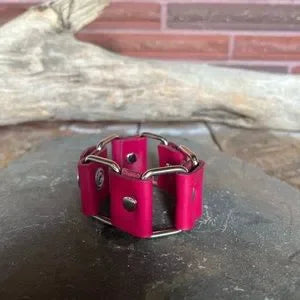 Handmade Fuchsia Leather Bracelet - leatherbyanka