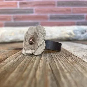 Handmade Leather Flower Bracelet - leatherbyanka